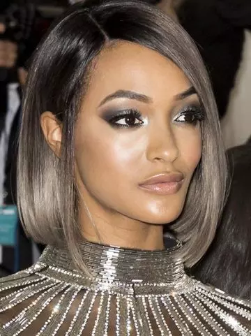 Cool toned metallic sleek bob haircut for black women