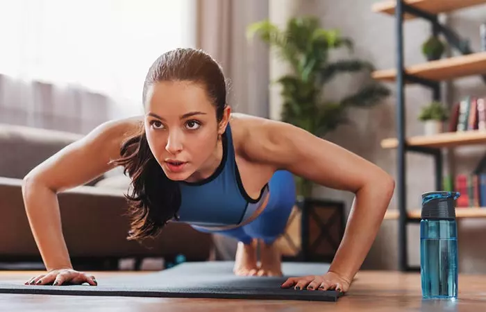 Woman doing push-ups