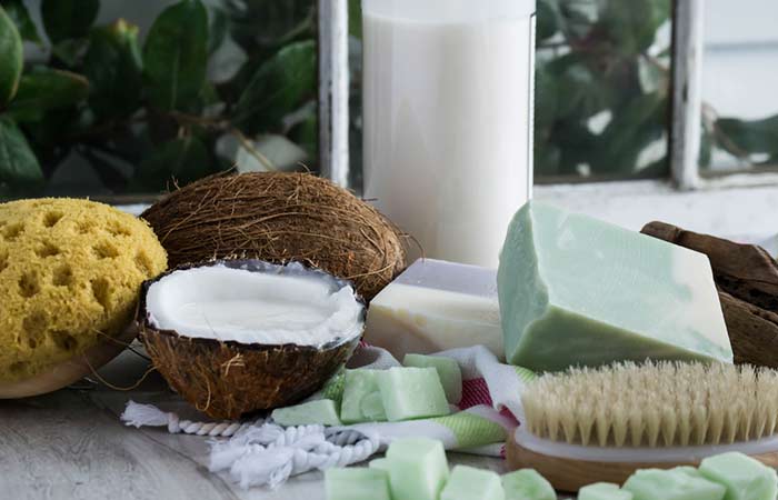 Ingredients for making a homemade body wash