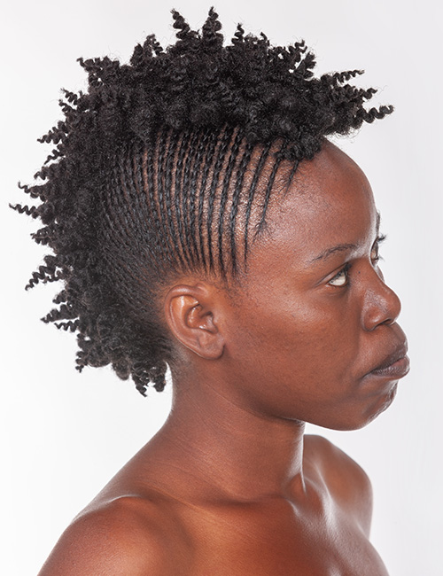 Mixed cornrows mohawk braids hairstyle