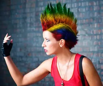 Rainbow mohawk hairstyle