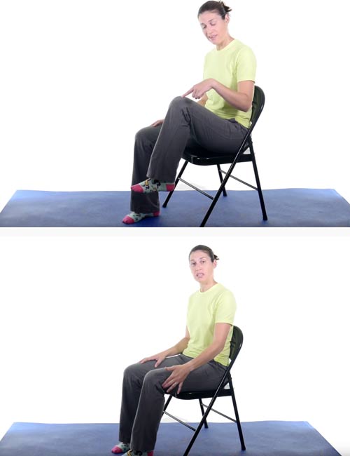 Sitting march exercise for knees