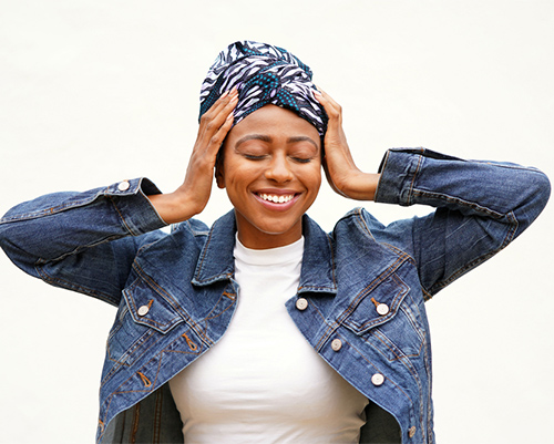The full head scarf wrap style