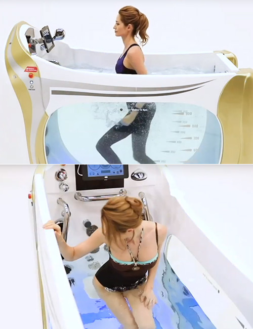 Underwater treadmill exercise for knees