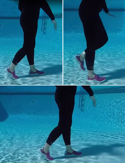 Walking in the swimming pool exercise for knees