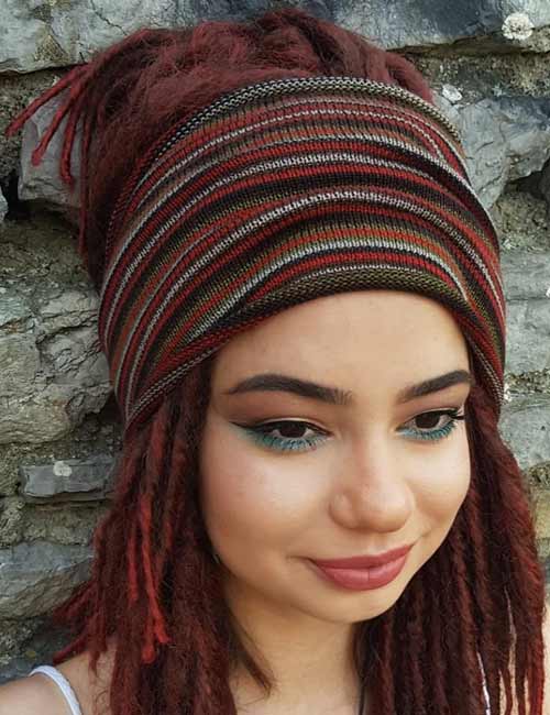 Wrapped scarf style for gypsy boho look
