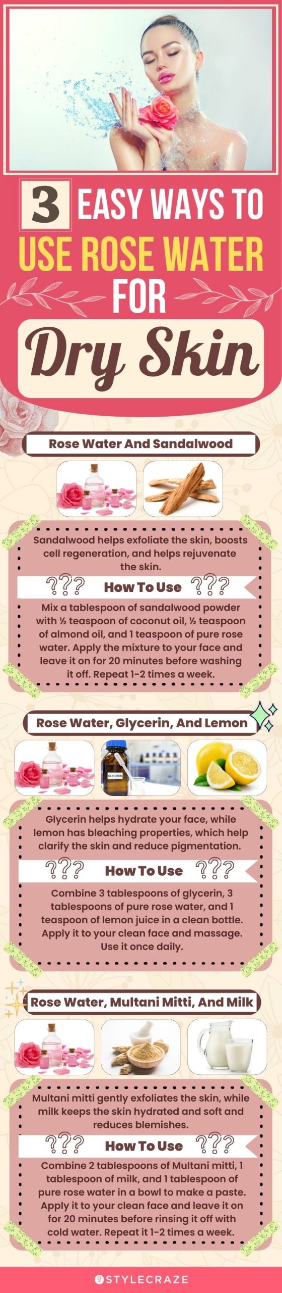 3 easy ways to use rose water for dry skin (infographic)