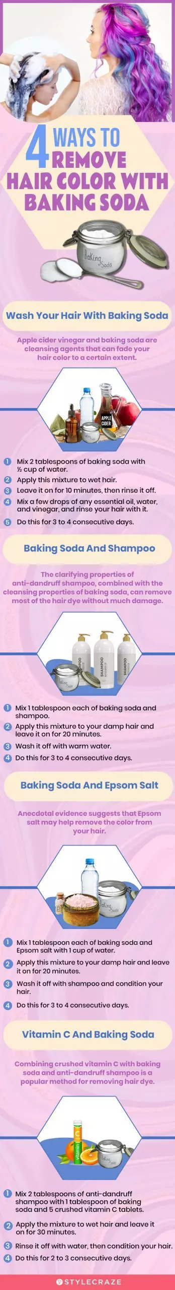 4 ways to remove haircolor with baking soda (infographic)
