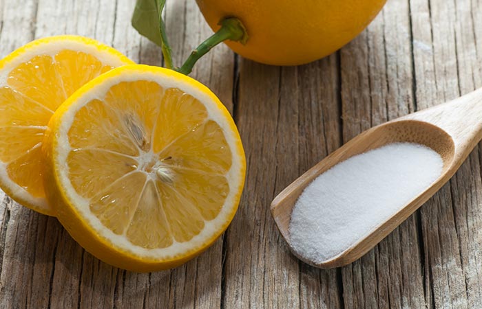 Baking soda and lemon in skin care for reducing dark spots