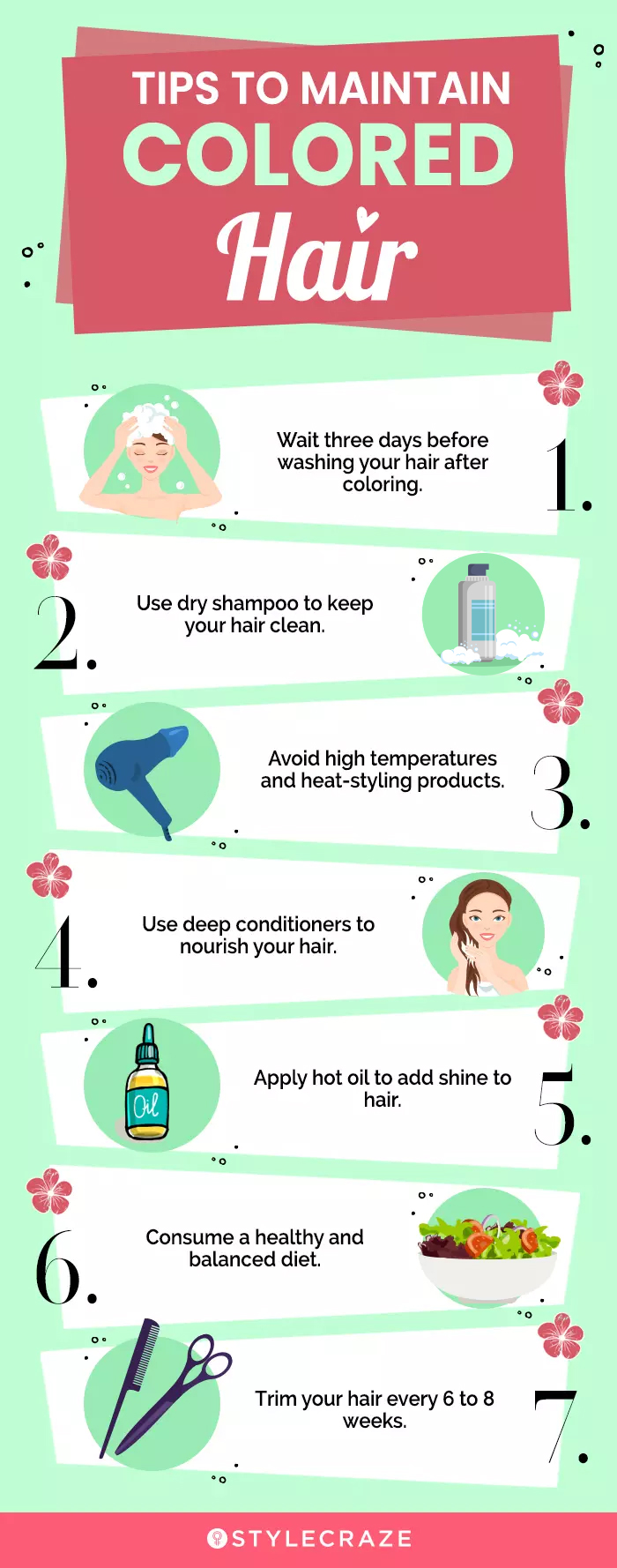 tips to maintain colored hair (infographic)