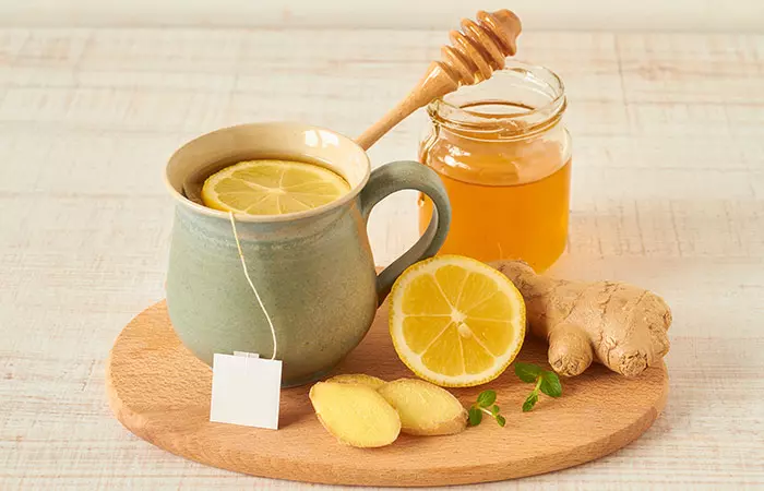 Honey lemon and ginger for cough