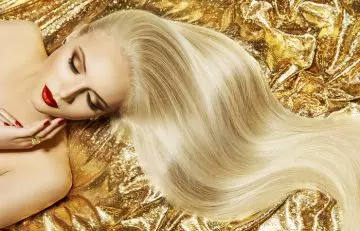 Golden blonde hair color