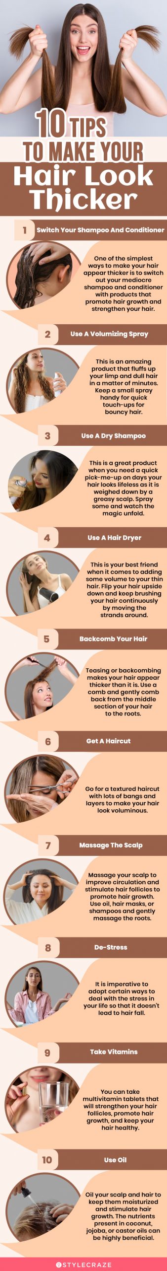 10 tips to make your hair look thicker (infographic)