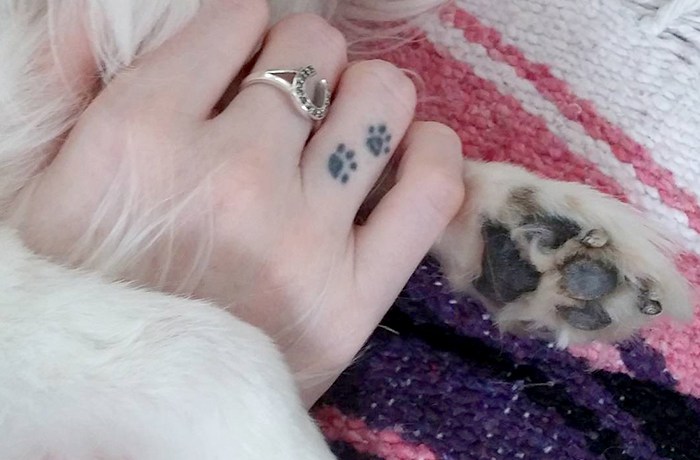 Happy feet tiny finger tattoo