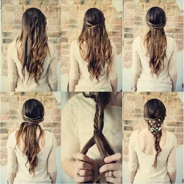 Intricate braid Indian hairstyle for round face
