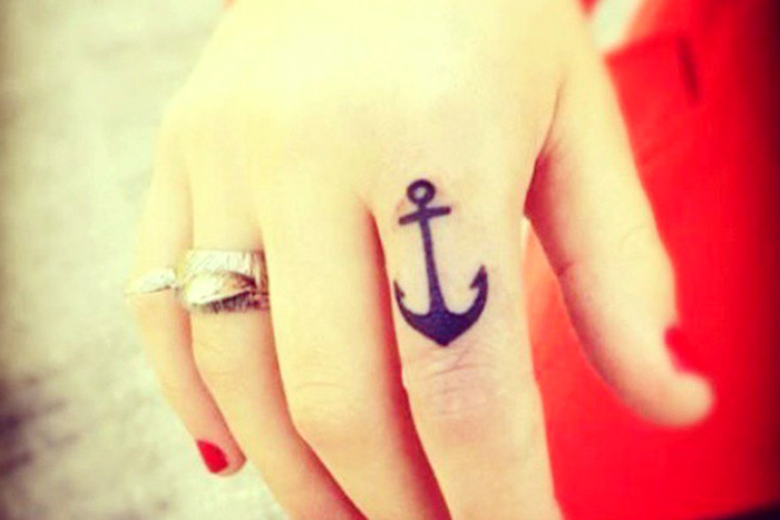 Anchor tiny nautical tattoo