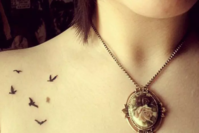 Flying birds freedom tiny tattoo