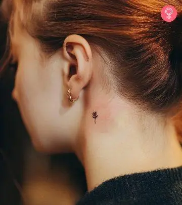 Women With Tiny Tattoo On Neck