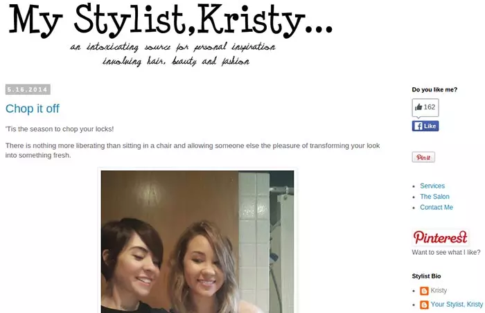 Stylist Kristy hairstyle blog