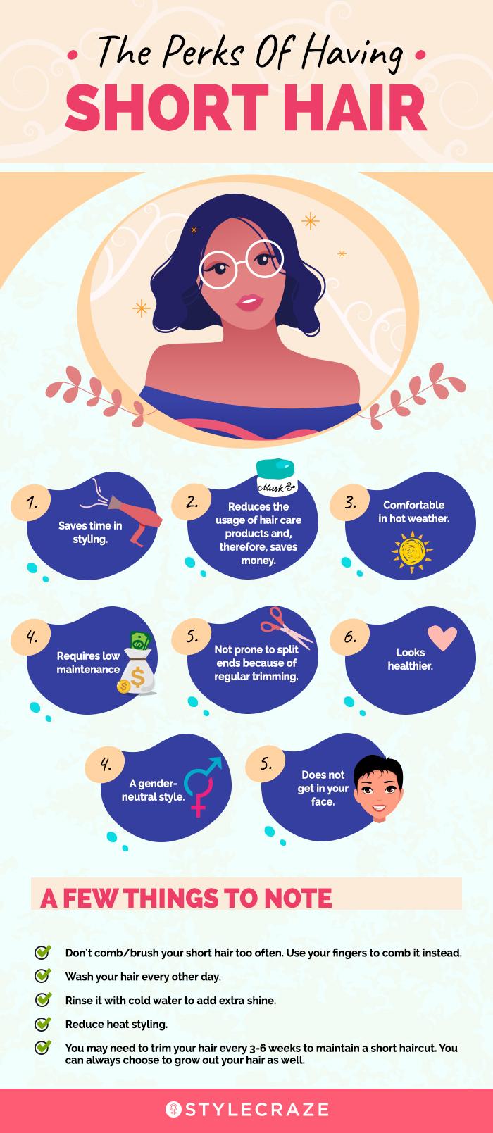 the perks of having short hair (infographic)