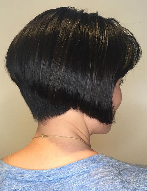 Wedge short hairstyle for fine hair