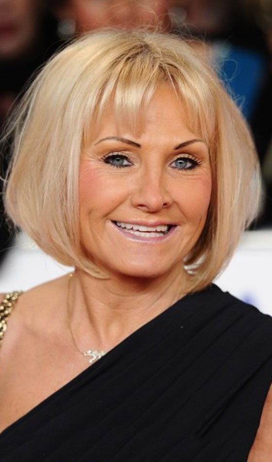 Golden bob with fringes hairstyle for women over 50