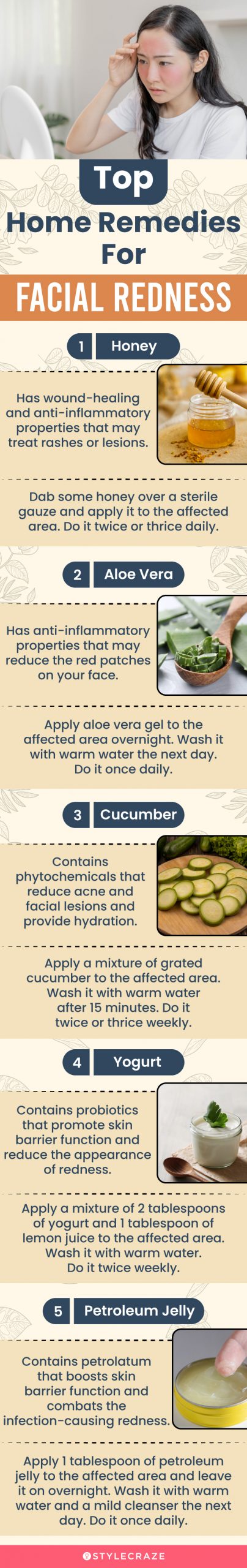 top home remedies for facial redness (infographic)