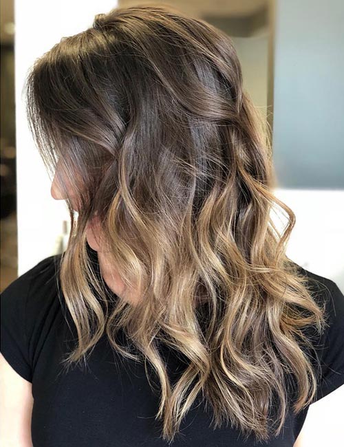 Bronde mix hairstyle for thick hair