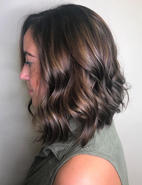 Espresso balayage hairstyle for thick hair