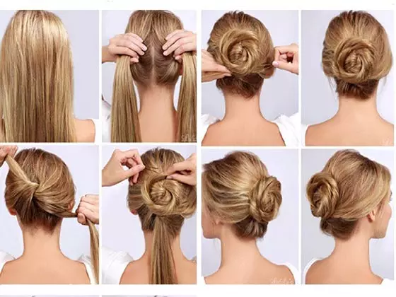 Knotted bun bridal hairstyle for round face