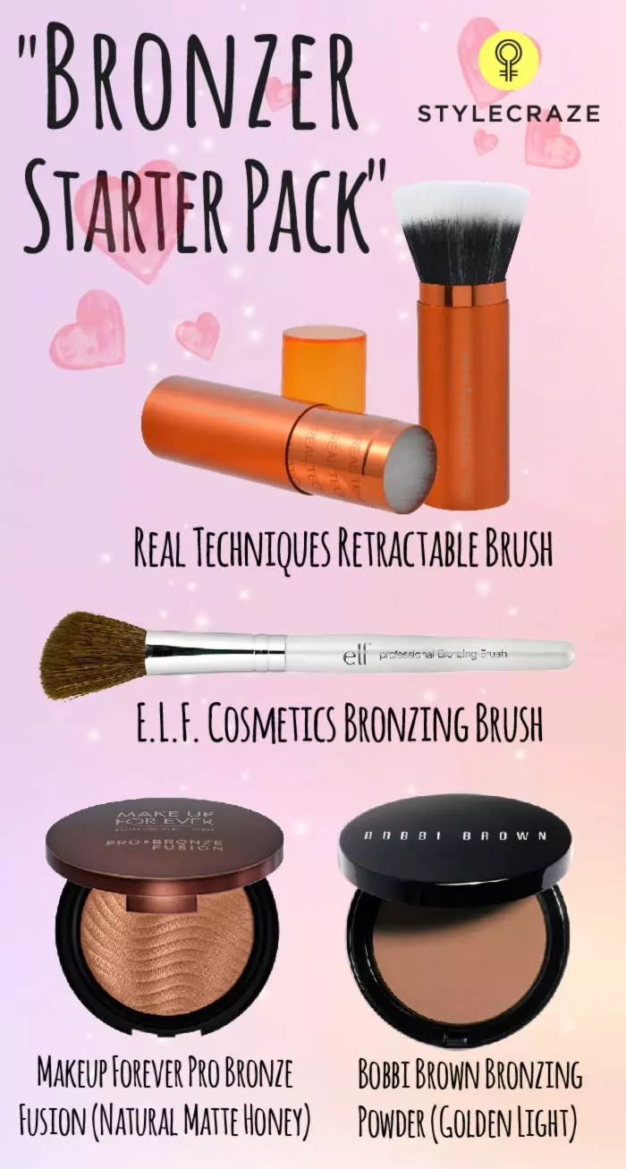 Apply dark bronzer on temples and near hairline to make forehead look smaller