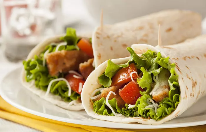 Vegetable wrap supports a fast metabolism diet