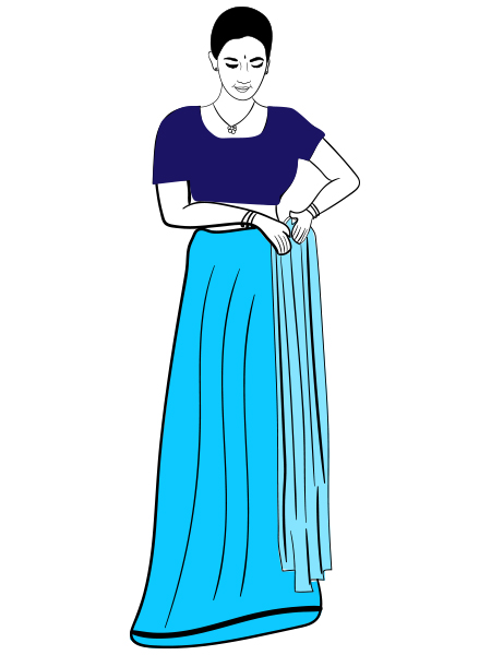 Step 3 of saree draping tutorial