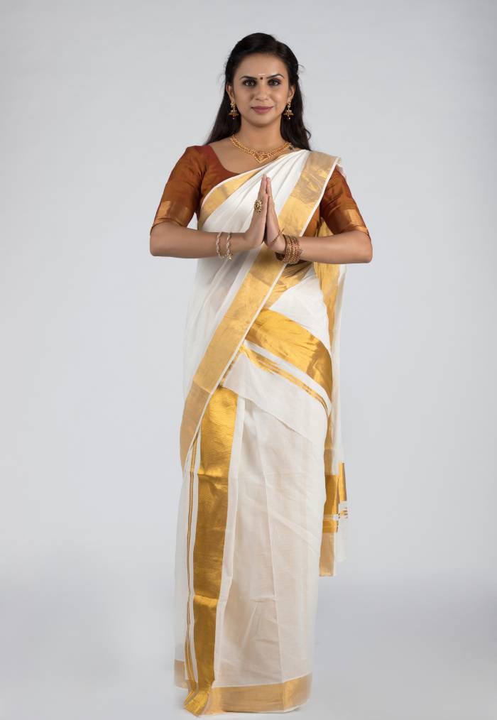 Kerala style saree draping