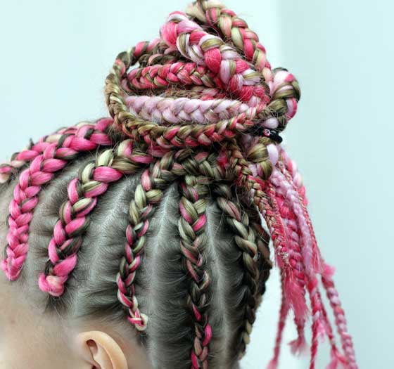 Pink-Crochet-Braided-Top-Knot