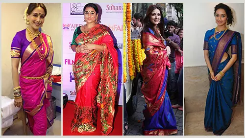 Celebrities wearing paithani sarees