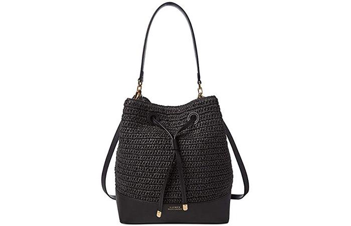 6. Ralph Lauren Dryden Debby Straw Drawstring Bag