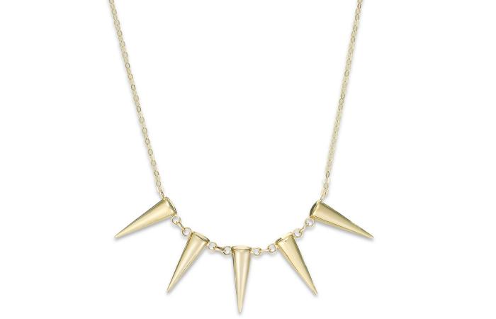 경량 금 목걸이 디자인 - 16. 다섯 개의 스파이크 정면 목걸이