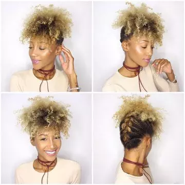 French braided short hairstyle for black women