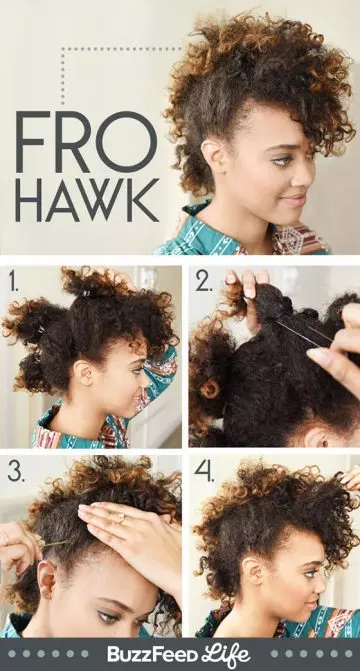 Fro-hawk short hairstyle for black women