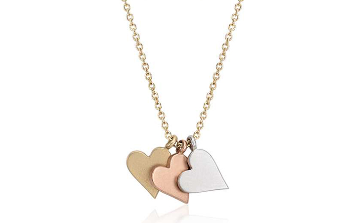Tricolor hearts necklace