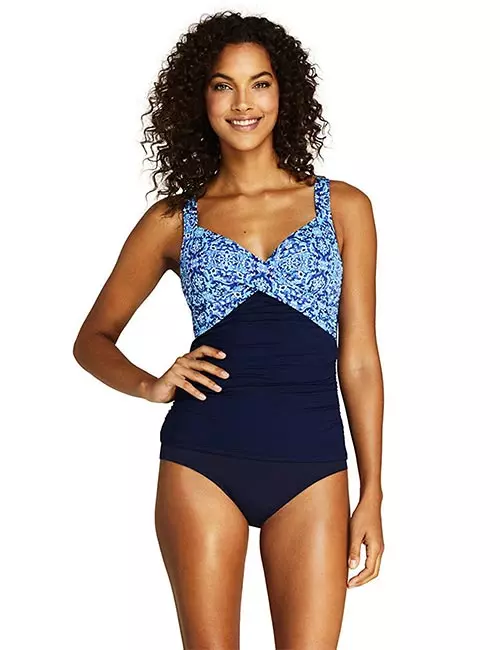 Underwire Tankini Swimsuit For Hour Glass Body Type