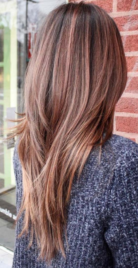 Idea for a blush pink balayage hair color