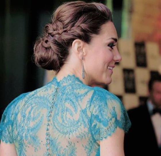 Kate Middleton's French braid low bun hairstyle