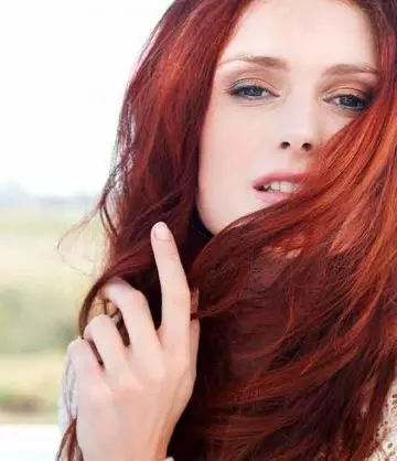 Lava red balayage hair color idea