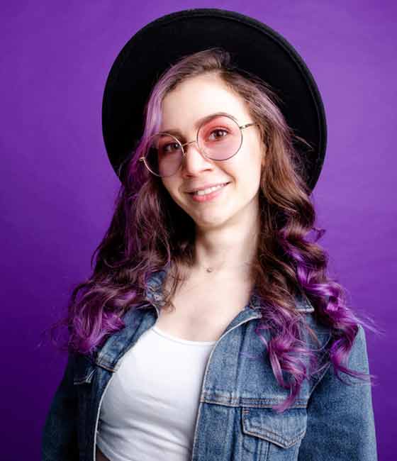 Lavender balayage hair color idea