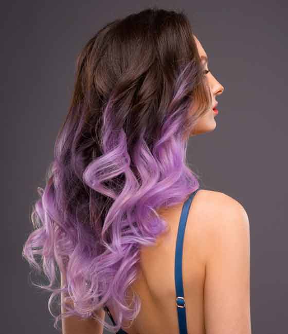 Lilac balayage hair color idea for blondes