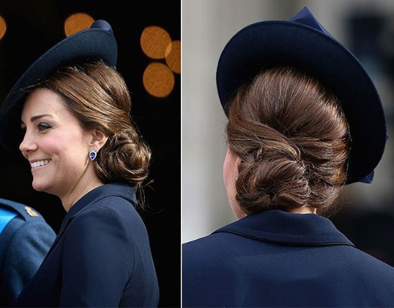 Kate Middleton's low side bun hairtyle