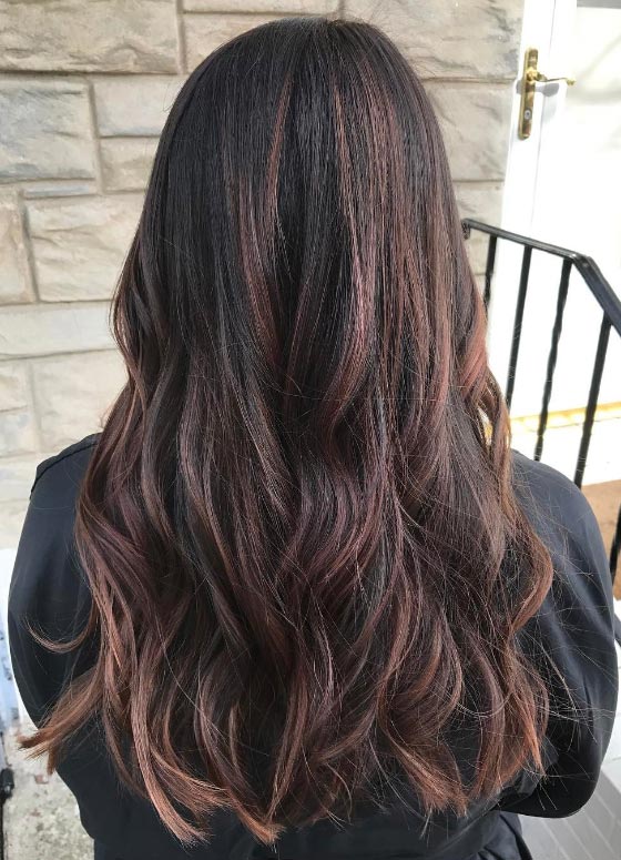 Mauve highlights for brown hair