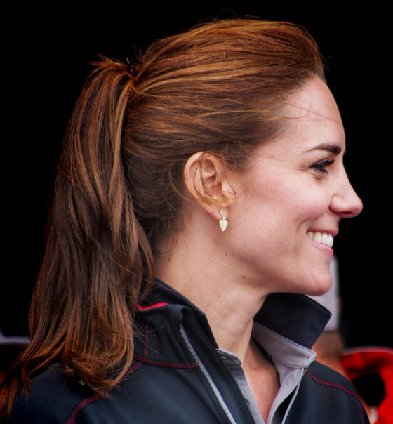 Kate Middleton's mid-high ponytail hairstyle